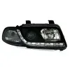 Φανάρια εμπρός Audi A4 (1995-1998) led Dayline - μαύρα , με λάμπες (Η1) - σετ 2τμχ.