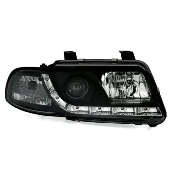 Φανάρια εμπρός Audi A4 (1995-1998) led Dayline - μαύρα , με λάμπες (Η1) - σετ 2τμχ.
