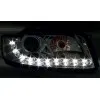 Φανάρια εμπρός Audi A4 (2001-2004) led Dayline - μαύρα , χωρίς λάμπες (Η7) - σετ 2τμχ.