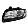 Φανάρια εμπρός Audi A4 (2001-2004) led Dayline - μαύρα , χωρίς λάμπες (Η7) - σετ 2τμχ.
