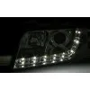 Φανάρια εμπρός Audi A6 με φώτα ημέρας (1997-2001) led / Allroad 1999-2005 - chrome , με λάμπες (Η1) - σετ 2τμχ.