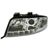 Φανάρια εμπρός Audi A6 με φώτα ημέρας (1997-2001) led / Allroad 1999-2005 - chrome , με λάμπες (Η1) - σετ 2τμχ.