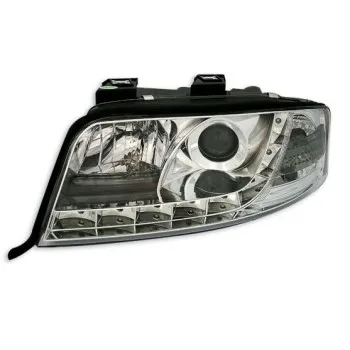 Φανάρια εμπρός Audi A6 (2001-2003) με φώτα ημέρας led - chrome , με λάμπες (Η1) - σετ 2τμχ.