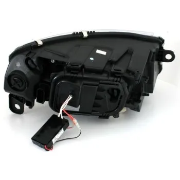 Φανάρια εμπρός led Dayline Audi A6 (2004-2008) angel eyes - μαύρα , με λάμπες (Η1) - σετ 2τμχ.