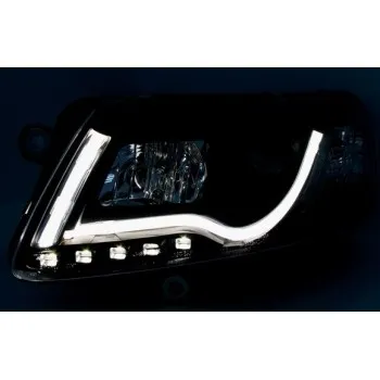 Φανάρια εμπρός Audi A6 4F (2004-2008) led lightbar, με λάμπες (H7/Η1) - σετ 2τμχ.