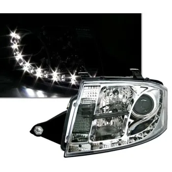 Φανάρια εμπρός Auti TT (1998-2005) led - chrome , με λάμπες (Η1) - σετ 2τμχ.