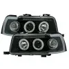 Φανάρια εμπρός Audi 80 B4 (1991-1996) angel eyes - μαύρα , με λάμπες (Η1) - σετ 2τμχ.