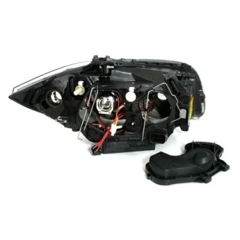 Φανάρια εμπρός BMW E87 / E81 / E82 (2004-2011) angel eyes - μαύρα , χωρίς λάμπες (Η7) - σετ 2τμχ.
