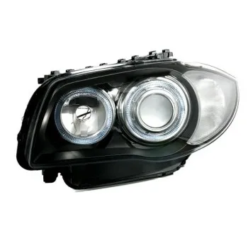 Φανάρια εμπρός BMW E87 / E81 / E82 (2004-2011) angel eyes - μαύρα , χωρίς λάμπες (Η7) - σετ 2τμχ.
