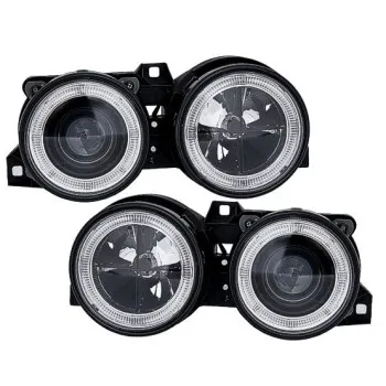 Φανάρια εμπρός BMW E30 (1982-1994  με σταυρό - μαύρα chrome , χωρίς λάμπες (Η7) - σετ 2τμχ.