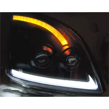 Φανάρια εμπρός Led Toyota Land Cruiser 120 (2003-2009) led - μαύρα , με λάμπες (Η7) - σετ 2τμχ.