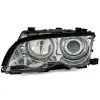 Φανάρια εμπρός BMW E46 sedan (2001-2003) angel eyes - chrome , χωρίς λάμπες (Η7) - σετ 2τμχ.