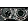 Φανάρια εμπρός BMW E46 sedan (2001-2003) angel eyes - chrome , χωρίς λάμπες (Η7) - σετ 2τμχ.