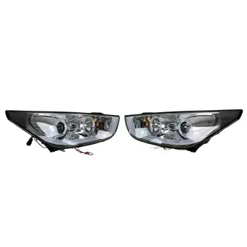 Φανάρια εμπρός Hyundai Tucson IX35 (2010-2013) angel eyes - chrome , με λάμπες (Η1) - σετ 2τμχ.