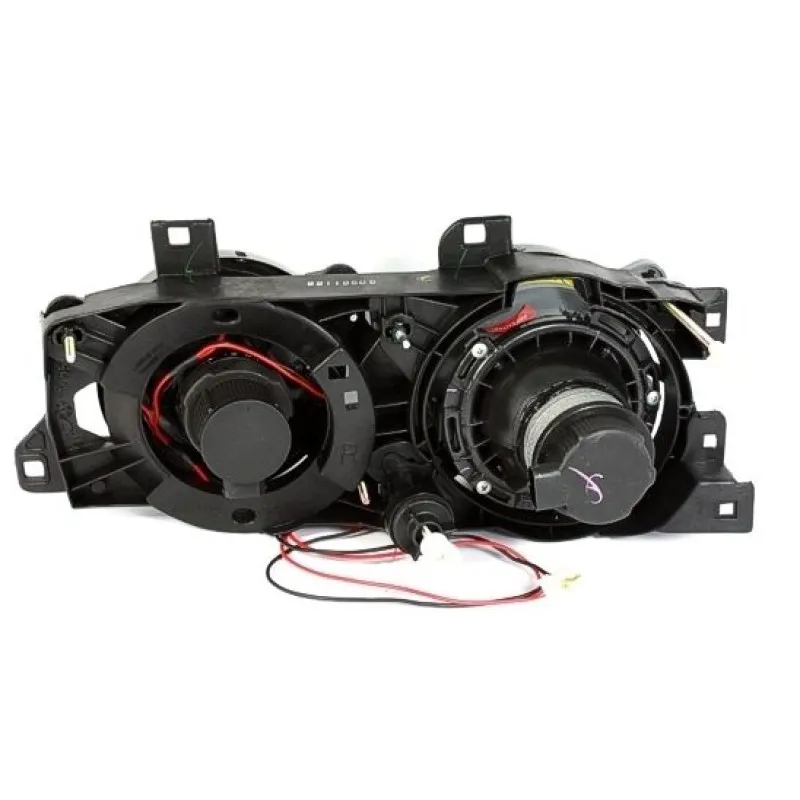 Φανάρια εμπρός BMW E32 /E34 (1989-1995) angel eyes - μαύρα , χωρίς λάμπες (Η7) - σετ 2τμχ.
