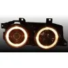 Φανάρια εμπρός BMW E32 /E34 (1989-1995) angel eyes - μαύρα , χωρίς λάμπες (Η7) - σετ 2τμχ.