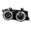 Φανάρια εμπρός BMW E32 /E34 (1989-1995) angel eyes - μαύρα , χωρίς λάμπες (Η7) - σετ 2τμχ.