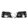 Φανάρια εμπρός Toyota Land Cruiser FJ90 (1996-2003) angel eyes - μαύρα , με λάμπες (Η1) - σετ 2τμχ.