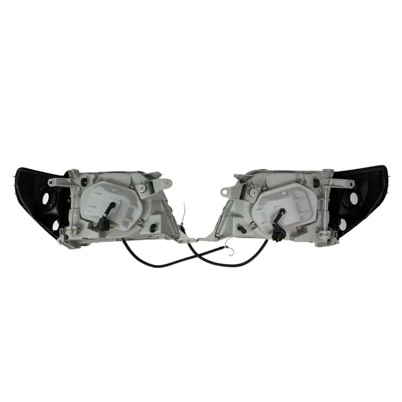 Φανάρια εμπρός Toyota Land Cruiser FJ90 (1996-2003) angel eyes - μαύρα , με λάμπες (Η1) - σετ 2τμχ.