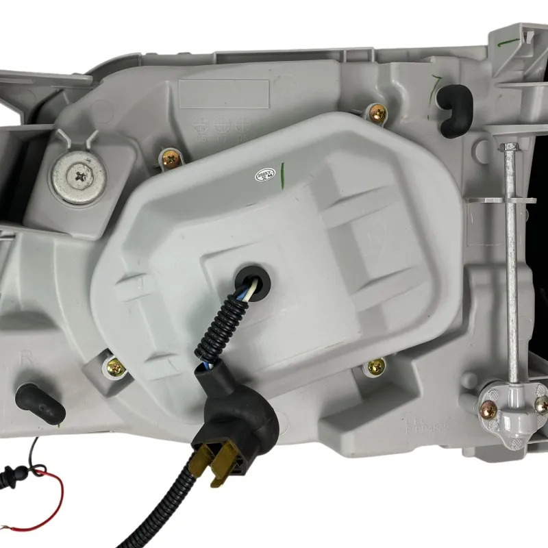 Φανάρια εμπρός Toyota Land Cruiser FJ90 (1996-2003) angel eyes - μαύρα , με λάμπες (Η1) - σετ 2τμχ.