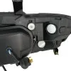 Φανάρια εμπρός Mitsubishi Pajero (2001-2006) angel eyes - μαύρα , με λάμπες (Η1) - σετ 2τμχ.