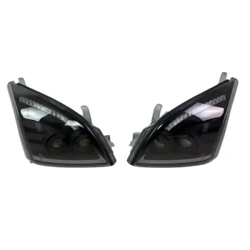 Φανάρια εμπρός Led Toyota Land Cruiser 120 (2003-2009) led - μαύρα , με λάμπες (Η7) - σετ 2τμχ.