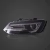 Φανάρια εμπρός Vw Polo (2009-2017) led μαύρα, χωρίς λάμπες (D2S) - σετ 2τμχ.