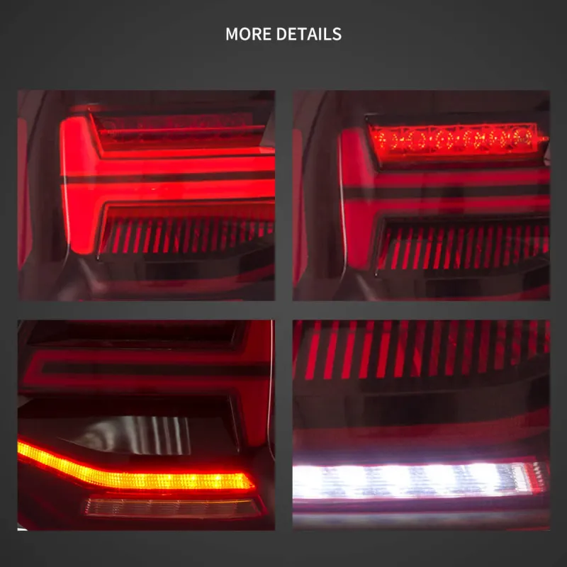 Πίσω φανάρια led Vw Polo (2009-2017) GTI / R design με τρέχουμενο φλας, κόκκινα - σετ 2τμχ.