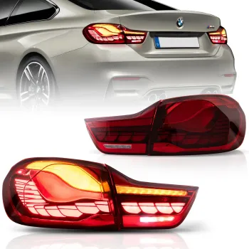Πίσω φανάρια led BMW F32 / F33 / F36 / F82 / F83 (2014-2020) GTS design με τρέχουμενο φλας, κόκκινα - σετ 2τμχ.