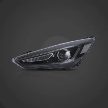 Φανάρια εμπρός Ford Focus (2015-2018) led μαύρα, χωρίς λάμπες (D2S) - σετ 2τμχ.