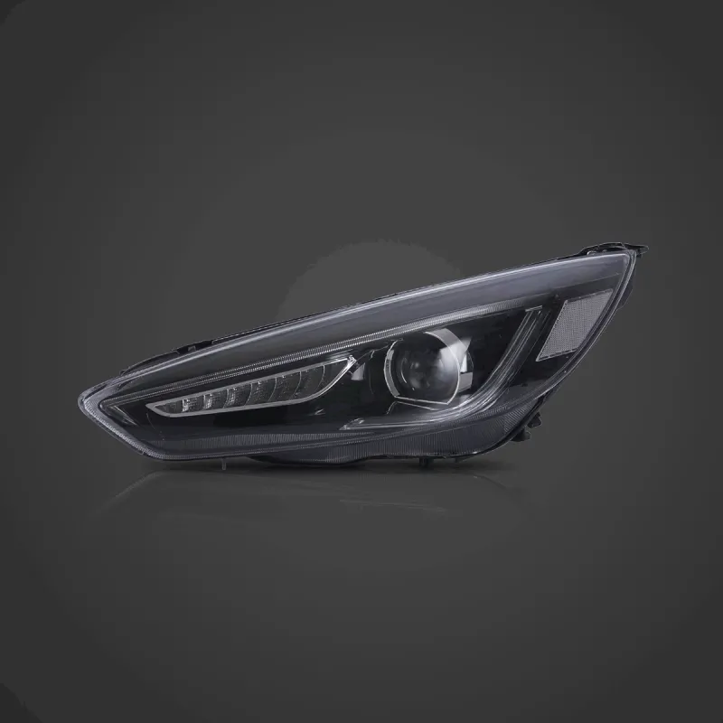 Φανάρια εμπρός Ford Focus (2015-2018) led μαύρα, χωρίς λάμπες (D2S) - σετ 2τμχ.