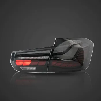 Πίσω φανάρια led BMW F30 / F80 (2012-2019) GTS design με τρέχουμενο φλας, φιμέ - σετ 2τμχ.