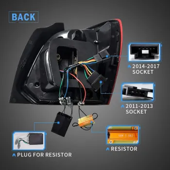 Πίσω φανάρια led Vw Polo (2009-2017) GTI / R design με τρέχουμενο φλας, κόκκινα - σετ 2τμχ.