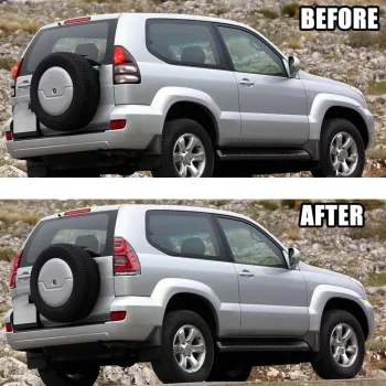 Πίσω φανάρια led Toyota Land Cruiser Prado J120 (2003-2009) - full Led Uprgade to J150 look - κόκκινα / φιμέ τρεχούμενο φλας - σετ 2τμχ.