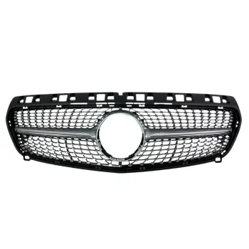 Μάσκα Mercedes W176 A-Class (2013-2015) - Diamond design, μάυρη με πλαίσιο χρωμίου