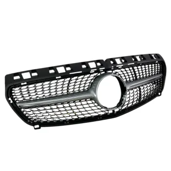 Μάσκα Mercedes W176 A-Class (2013-2015) - Diamond design, μάυρη με πλαίσιο χρωμίου