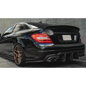 Diffuser Mercedes W204 C-Class (2007-2013) για C63 προφυλακτήρα AMG Style - μαύρο γυαλιστερό