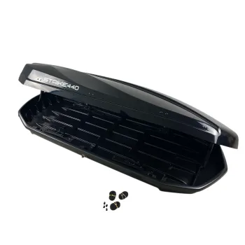 Μπαγκαζιέρα οροφής Junior Strike 199x84x41cm με διπλό άνοιγμα και κλειδί, 480 λίτρα - μαύρη γυαλιστερή
