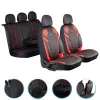 3D Δερμάτινα καλύμματα καθισμάτων Streetech Classy - μαύρο χρώμα με κόκκινες λεπτομέρειες