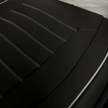 3D Δερμάτινα καλύμματα καθισμάτων Streetech Palermo - μαύρο χρώμα με γκρι ραφές
