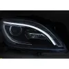 Φανάρια εμπρός Mercedes ML W166 (2011-2016) led , μαύρα , με λάμπες (Η9) - σετ 2τμχ.