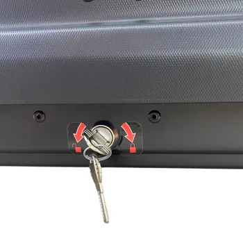 Μπαγκαζιέρα οροφής Junior FL 125x90x34cm με μονόπλευρο άνοιγμα και κλειδί, 320 λίτρα - μαύρη