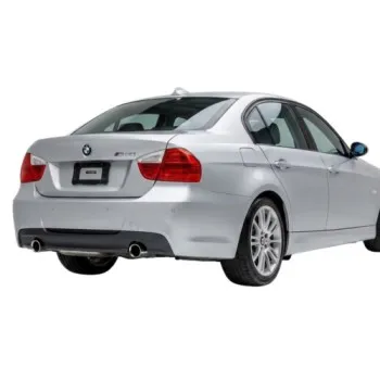 Diffuser προφυλακτήρα BMW E90 - M pack design διπλό για μονή εξάτμιση
