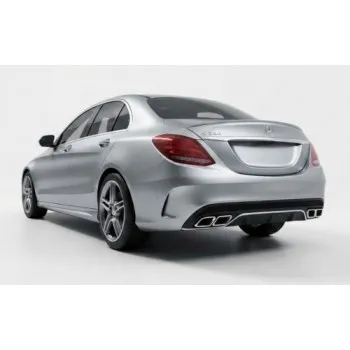 Diffuser προφυλακτήρα Mercedes C-class W205 (2014+) - AMG look - με μπούκες