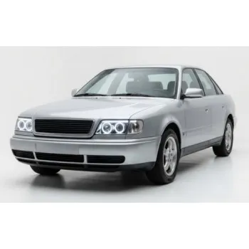 Φανάρια εμπρός Audi 80 B4 (1991-1994) angel eyes - chrome , με λάμπες (Η1) - σετ 2τμχ.