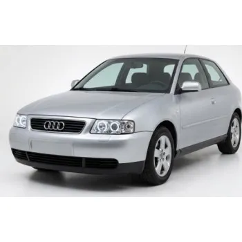 Φανάρια εμπρός Audi A3 (1996-2000) angel eyes - χρωμίου , με λάμπες (Η1) - σετ 2τμχ.