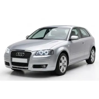 Φανάρια εμπρός Audi A3 (2003-2008) angel eyes - chrome , χωρίς λάμπες (Η7) - σετ 2τμχ.