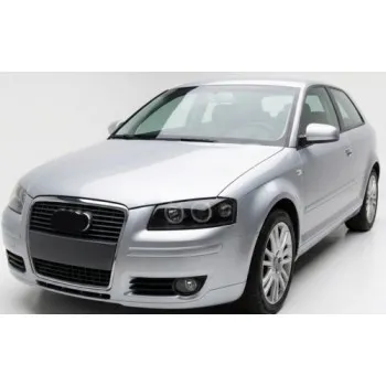 Φανάρια εμπρός Audi A3 (2003-2008) angel eyes - μαύρα , χωρίς λάμπες (Η7) - σετ 2τμχ.