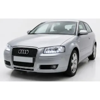 Φανάρια εμπρός Audi A3 (2003-2008) led - chrome , χωρίς λάμπες (Η7) - σετ 2τμχ.