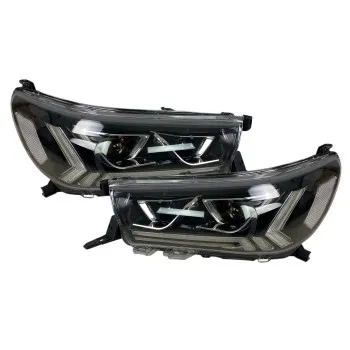 Φανάρια εμπρός Toyota Hilux (2015-2020), led με φώτα ημέρας με H7 / H1 λάμπες - σετ 2τμχ.
